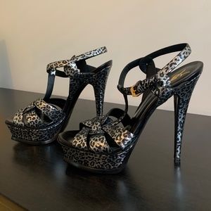 YSL Silver Print Heel